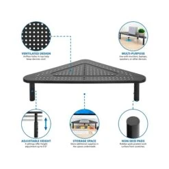 Mount-It! Adjustable Corner Monitor Stand, Up To 32", Black (MI-7362) -Ergot Office Furniture Shop sp105964870 s7