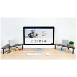 Mount-It! Adjustable Corner Monitor Stand, Up To 32", Black (MI-7362) -Ergot Office Furniture Shop sp105964872 s7