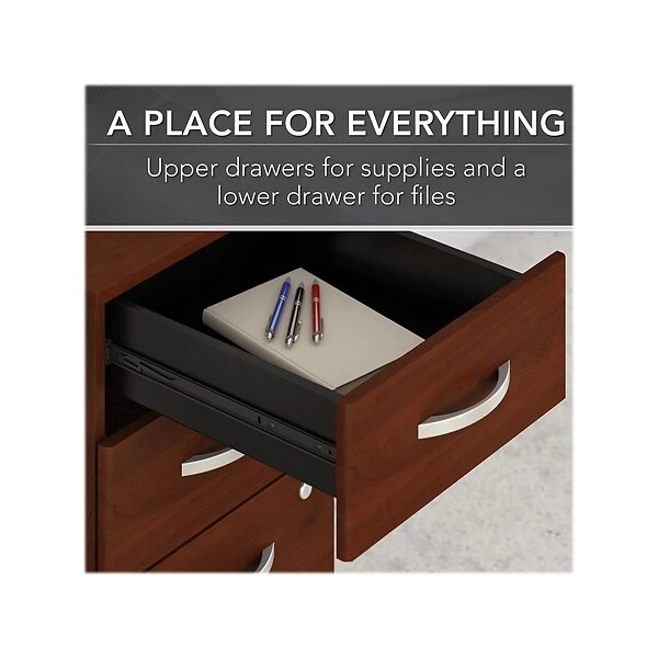 Bush Business Furniture Studio C 3 Drawer Mobile File Cabinet, Hansen Cherry (SCF216HCSU) 2 Bush Business Furniture Studio C 3 Drawer Mobile File Cabinet, Hansen Cherry (SCF216HCSU) - Image 2
