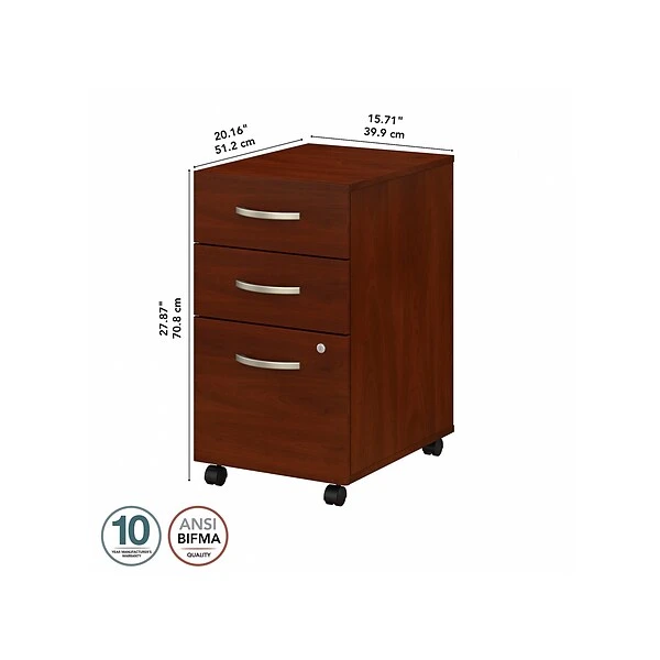 Bush Business Furniture Studio C 3 Drawer Mobile File Cabinet, Hansen Cherry (SCF216HCSU) 4 Bush Business Furniture Studio C 3 Drawer Mobile File Cabinet, Hansen Cherry (SCF216HCSU) - Image 4