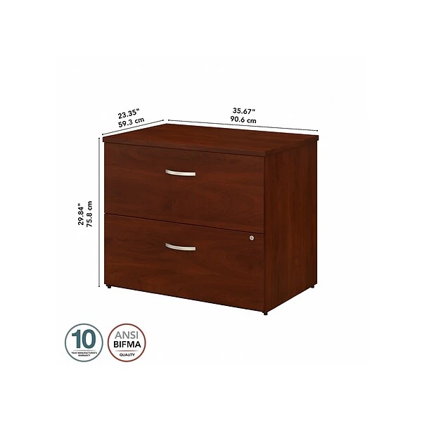 Bush Business Furniture Studio C 2 Drawer Lateral File Cabinet, Hansen Cherry (SCF136HCSU) 4 Bush Business Furniture Studio C 2 Drawer Lateral File Cabinet, Hansen Cherry (SCF136HCSU) - Image 4