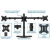 Mount-It! Adjustable Triple Monitor Stand, Up To 32", Black (MI-2789XL)