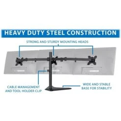 Mount-It! Adjustable Triple Monitor Stand, Up To 32", Black (MI-2789XL) -Ergot Office Furniture Shop sp106058277 s7