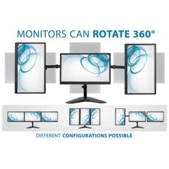 Mount-It! Adjustable Triple Monitor Stand, Up To 32", Black (MI-2789XL) -Ergot Office Furniture Shop sp106058279 s7