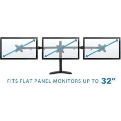 Mount-It! Adjustable Triple Monitor Stand, Up To 32", Black (MI-2789XL) -Ergot Office Furniture Shop sp106058282 s7