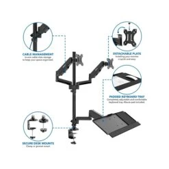 Mount-It! Adjustable Monitor Mount, Up To 32", Black (MI-7996) -Ergot Office Furniture Shop sp106140893 s7