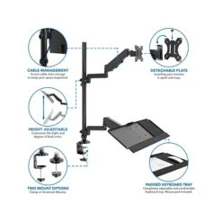 Mount-It! Adjustable Monitor Mount, Up To 32", Black (MI-7995) -Ergot Office Furniture Shop sp106140900 s7