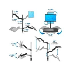 Mount-It! Adjustable Monitor Mount, Up To 32", Black (MI-7995) -Ergot Office Furniture Shop sp106140902 s7