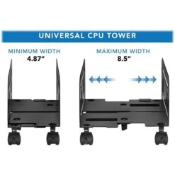 Mount-It! Metal CPU Stand With Four Casters, Black (MI-7153) -Ergot Office Furniture Shop sp106382990 s7