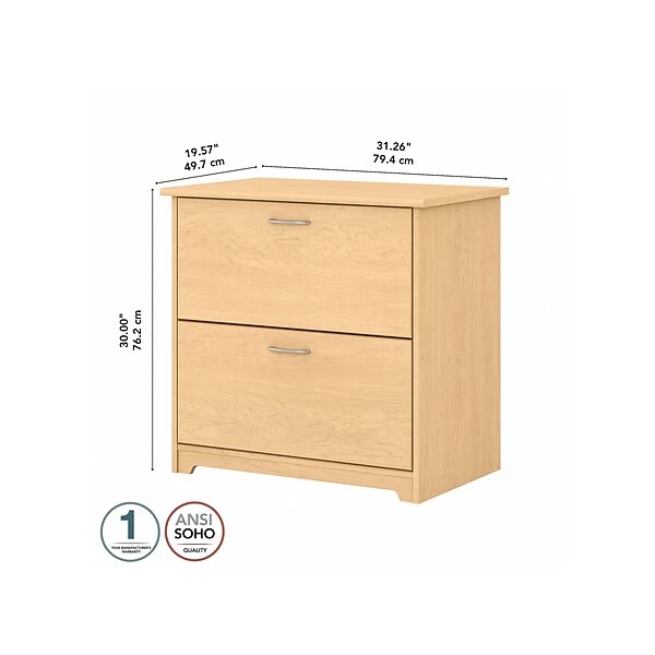 Bush Furniture Cabot 2-Drawer Lateral File Cabinet, Letter/Legal, Natural Maple, 31" (WC31680) 4 Bush Furniture Cabot 2-Drawer Lateral File Cabinet, Letter/Legal, Natural Maple, 31" (WC31680) - Image 4