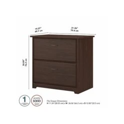 Bush Furniture Cabot 31"W 2-Drawer Lateral File Cabinet, Letter/Legal, Modern Walnut (WC31080) -Ergot Office Furniture Shop sp106969739 s7
