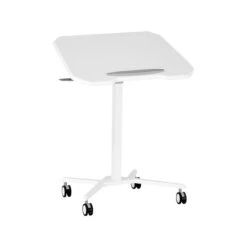 Techni Mobili Mixed Materials Mobile Presentation Cart With Lockable Wheels, White (RTA-B008-WHT) -Ergot Office Furniture Shop sp107085592 s7
