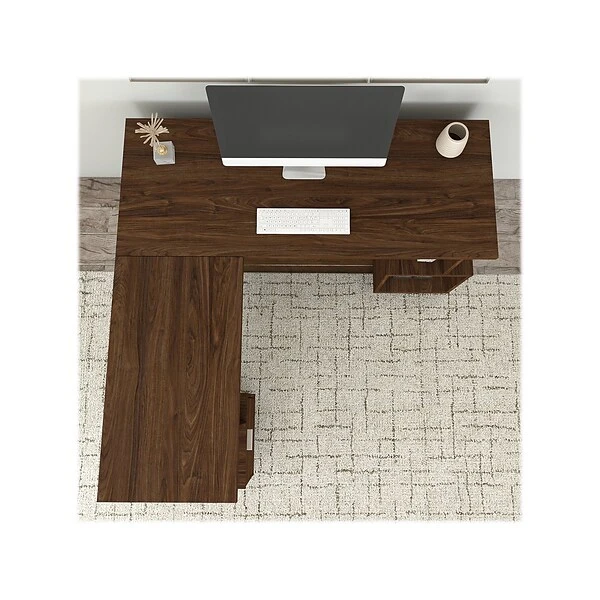 Kathy Ireland® Home By Bush Furniture Madison Avenue 60" L-Shaped Desk With Lateral File Cabinet, Modern Walnut (MDS005MW) 2 Kathy Ireland® Home By Bush Furniture Madison Avenue 60" L-Shaped Desk With Lateral File Cabinet, Modern Walnut (MDS005MW) - Image 2