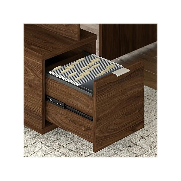 Kathy Ireland® Home By Bush Furniture Madison Avenue 60" L-Shaped Desk With Lateral File Cabinet, Modern Walnut (MDS005MW) 3 Kathy Ireland® Home By Bush Furniture Madison Avenue 60" L-Shaped Desk With Lateral File Cabinet, Modern Walnut (MDS005MW) - Image 3