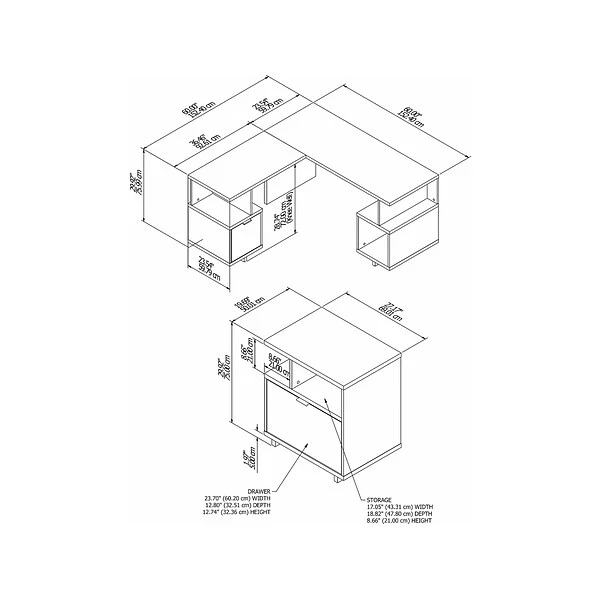 Kathy Ireland® Home By Bush Furniture Madison Avenue 60" L-Shaped Desk With Lateral File Cabinet, Modern Walnut (MDS005MW) 4 Kathy Ireland® Home By Bush Furniture Madison Avenue 60" L-Shaped Desk With Lateral File Cabinet, Modern Walnut (MDS005MW) - Image 4