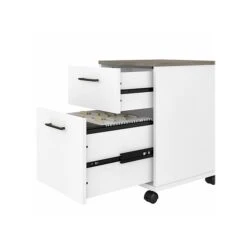Bush Furniture Key West 2-Drawer Mobile File Cabinet, Letter/Legal, Shiplap Gray/Pure White, 15.51" (KWF116G2W-03) -Ergot Office Furniture Shop sp109851119 s7
