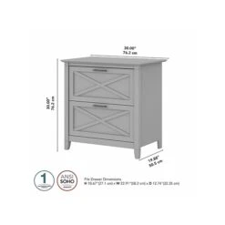 Bush Furniture Key West 2-Drawer Lateral File Cabinet, Letter/Legal, Cape Cod Gray, 30" (KWF130CG-03) -Ergot Office Furniture Shop sp109851148 s7