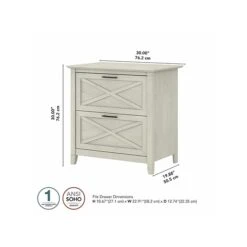 Bush Furniture Key West 2-Drawer Lateral File Cabinet, Letter/Legal, Linen White Oak, 30" (KWF130LW-03) -Ergot Office Furniture Shop sp109940252 s7