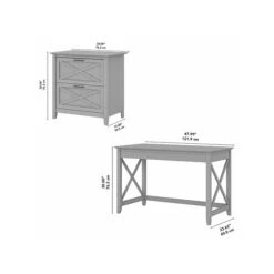 Bush Furniture Key West 48" Writing Desk With File Cabinet, Cape Cod Gray (KWS003CG) 10 Bush Furniture Key West 48" Writing Desk With File Cabinet, Cape Cod Gray (KWS003CG) -Ergot Office Furniture Shop sp110203094 s7