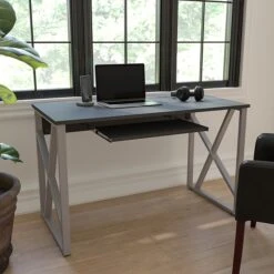Flash Furniture Black Computer Desk With Pull-Out Keyboard Tray