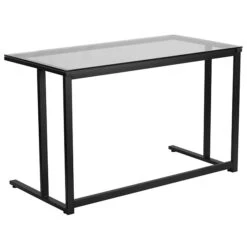 Flash Furniture 47" Glass Glass Computer Desks Clear/Black (NANWK055) 14 Flash Furniture 47" Glass Glass Computer Desks Clear/Black (NANWK055) -Ergot Office Furniture Shop sp112225013 s7