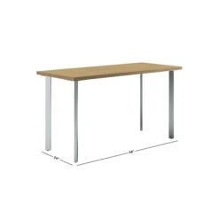 HON Coze 48"W Desk, Natural Recon And Silver (HONRPL2448N1P6)