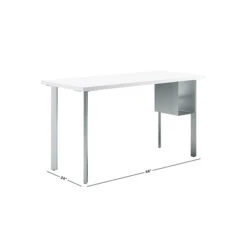 HON Coze 48"W Desk W/U-Storage, Designer White And Silver (HONRPL2448DWP6S)