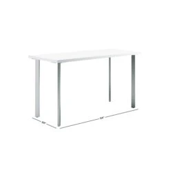 HON Coze 54"W Desk, Designer White And Silver (HONRPL2454DWP6)