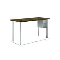 HON Coze 48"W Desk W/U-Storage, Florence Walnut And Silver (HONRPL2448FWP6S)