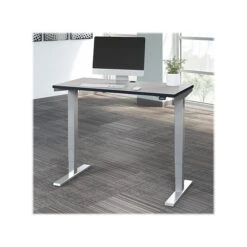 Bush Business Furniture Move 40 Series 28''-48'' Adjustable Standing Desk, White Spectrum/Cool Gray Metallic (M4S4824WPSK)