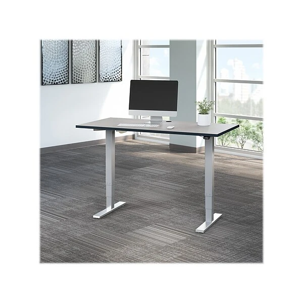 Bush Business Furniture Move 40 Series 28"-48" Adjustable Standing Desk, White Spectrum/Cool Gray Metallic (M4S6030WPSK) 1 Bush Business Furniture Move 40 Series 28"-48" Adjustable Standing Desk, White Spectrum/Cool Gray Metallic (M4S6030WPSK)