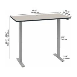Bush Business Furniture Move 40 Series 28"-48" Adjustable Standing Desk, White Spectrum/Cool Gray Metallic (M4S6030WPSK) 10 Bush Business Furniture Move 40 Series 28"-48" Adjustable Standing Desk, White Spectrum/Cool Gray Metallic (M4S6030WPSK) -Ergot Office Furniture Shop sp114331624 s7