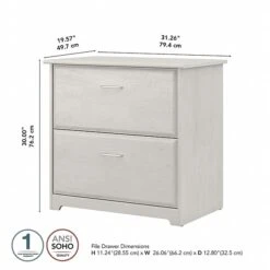 Bush Furniture Cabot 31"W 2-Drawer Lateral File Cabinet, Letter/Legal, Linen White Oak (WC31180) 10 Bush Furniture Cabot 31"W 2-Drawer Lateral File Cabinet, Letter/Legal, Linen White Oak (WC31180) -Ergot Office Furniture Shop sp115659923 s7