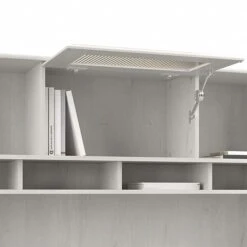 Bush Furniture Cabot 59" L-Shaped Computer Desk With Hutch, Linen White Oak (CAB001LW) -Ergot Office Furniture Shop sp115661382 s7