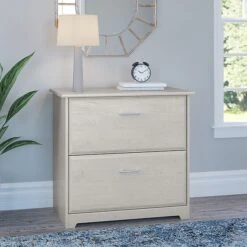 Bush Furniture Cabot 31"W 2-Drawer Lateral File Cabinet, Letter/Legal, Linen White Oak (WC31180)