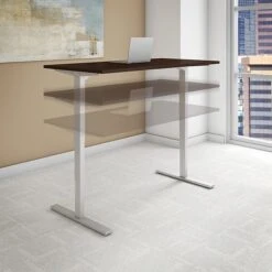 Bush Business Furniture Move 80 Series 23''-49'' Adjustable Standing Desk, Storm Gray/Cool Gray Metallic (HAT6030SGK)