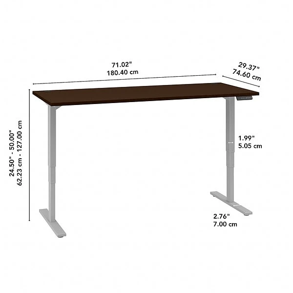 Bush Business Furniture Move 80 Series 23''-49'' Adjustable Standing Desk, Harvest Cherry (HAT4824CSBK) 4 Bush Business Furniture Move 80 Series 23''-49'' Adjustable Standing Desk, Harvest Cherry (HAT4824CSBK) - Image 4