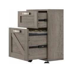 Kathy Ireland® Home By Bush Furniture 2-Drawer Vertical File Cabinet, Mobile, Letter/Legal, Restored Gray, 17" 11 Kathy Ireland® Home By Bush Furniture 2-Drawer Vertical File Cabinet, Mobile, Letter/Legal, Restored Gray, 17" -Ergot Office Furniture Shop sp116167321 s7