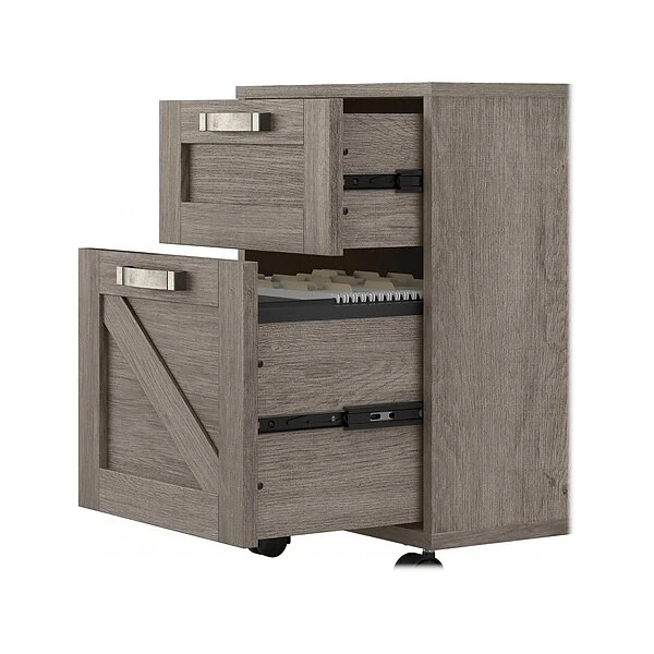 Kathy Ireland® Home By Bush Furniture 2-Drawer Vertical File Cabinet, Mobile, Letter/Legal, Restored Gray, 17" 5 Kathy Ireland® Home By Bush Furniture 2-Drawer Vertical File Cabinet, Mobile, Letter/Legal, Restored Gray, 17" - Image 5