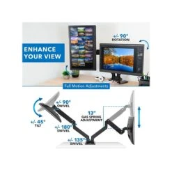 Mount-It! Adjustable Dual-Monitor Mount, Up To 35", Black (MI-4772) -Ergot Office Furniture Shop sp116853584 s7