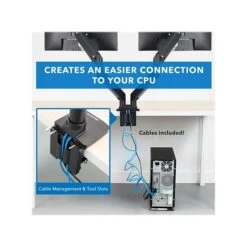 Mount-It! Adjustable Dual-Monitor Mount, Up To 35", Black (MI-4772) -Ergot Office Furniture Shop sp116853587 s7