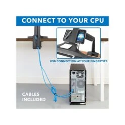 Mount-It! Adjustable Dual-Monitor Mount, Up To 27", Black (MI-7984) -Ergot Office Furniture Shop sp116853983 s7