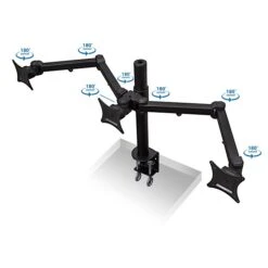 Mount-It! Adjustable Triple Monitor Mount, Up To 32", Black (MI-753XL) -Ergot Office Furniture Shop sp116854228 s7