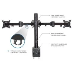 Mount-It! Adjustable Triple Monitor Mount, Up To 32", Black (MI-753XL) -Ergot Office Furniture Shop sp116854231 s7