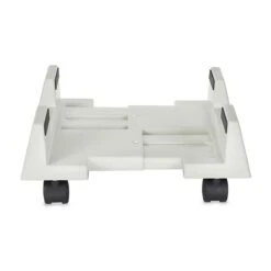 Mount-It! Adjustable CPU Holder Cart With Four Wheels, White (MI-7151)