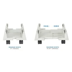 Mount-It! Adjustable CPU Holder Cart With Four Wheels, White (MI-7151) -Ergot Office Furniture Shop sp12138885 s7