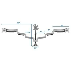 Mount-It! Height Adjustable Triple Monitor Mount Arms With USB Port For 24" To 32" Displays (MI-2753) -Ergot Office Furniture Shop sp12138892 s7