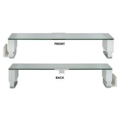 Mount-It! Glass Computer Monitor Stand With Brushed Aluminum Legs, 66 Lbs. Capacity (MI-7264) -Ergot Office Furniture Shop sp12138895 s7