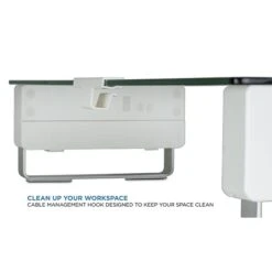 Mount-It! Glass Computer Monitor Stand With Brushed Aluminum Legs, 66 Lbs. Capacity (MI-7264) -Ergot Office Furniture Shop sp12138897 s7