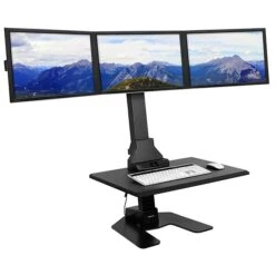 Mount-It! Adjustable Triple Monitor Mount, Up To 32", Black (MI-7983) -Ergot Office Furniture Shop sp121594702 s7